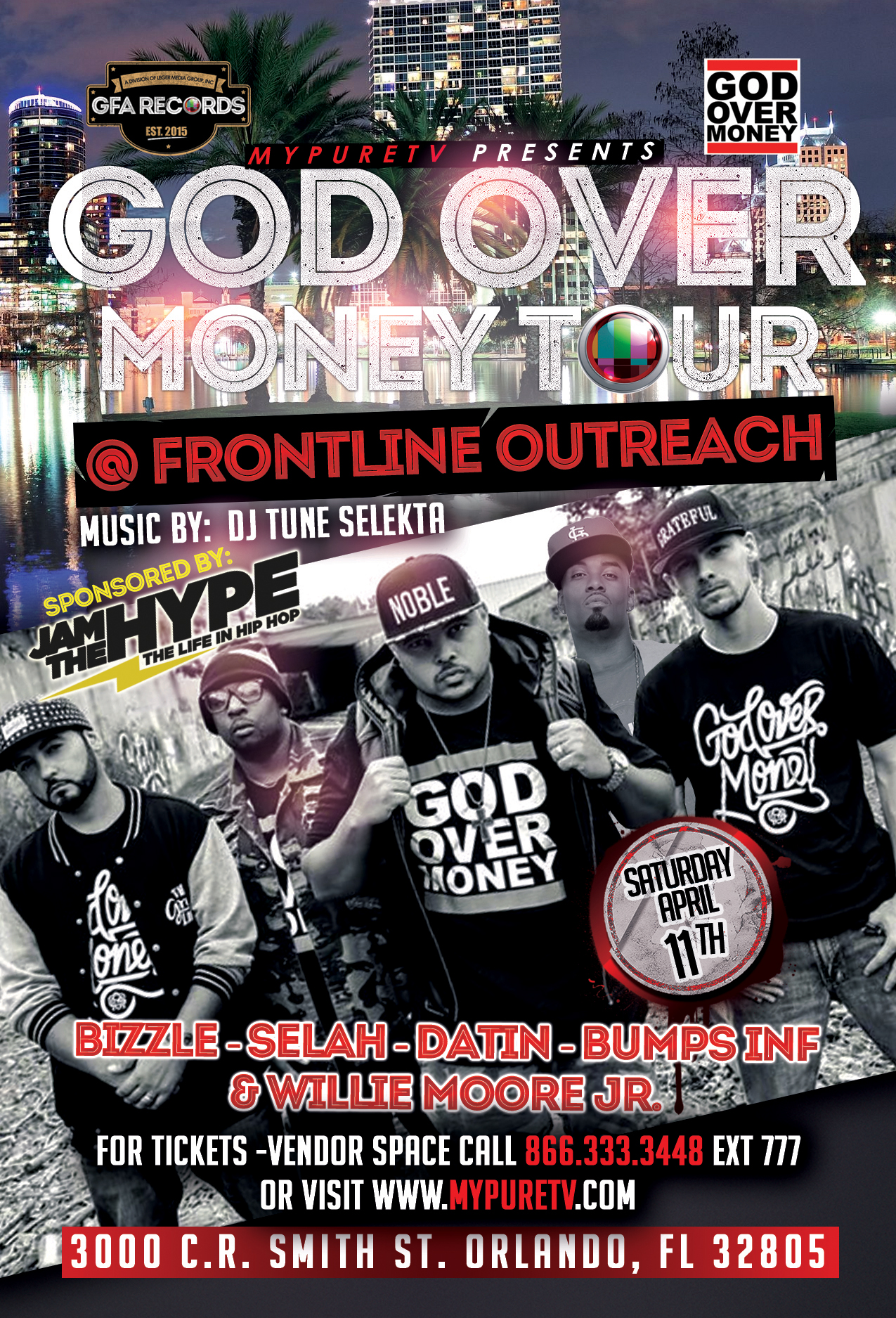 God Over Money Tour Flyer