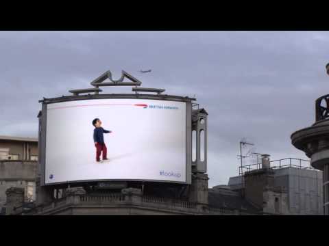 British Airways Digital Billboards Known When Plane Is Flying Overhead