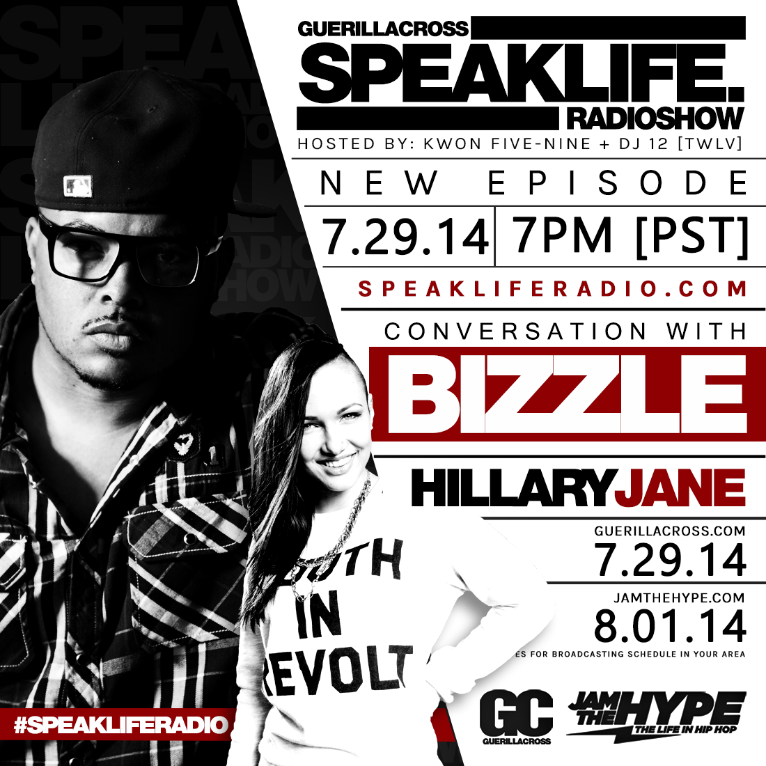 Guerilla Cross: SPEAKLIFE Radio Show – Conversation w Bizzle + HillaryJane