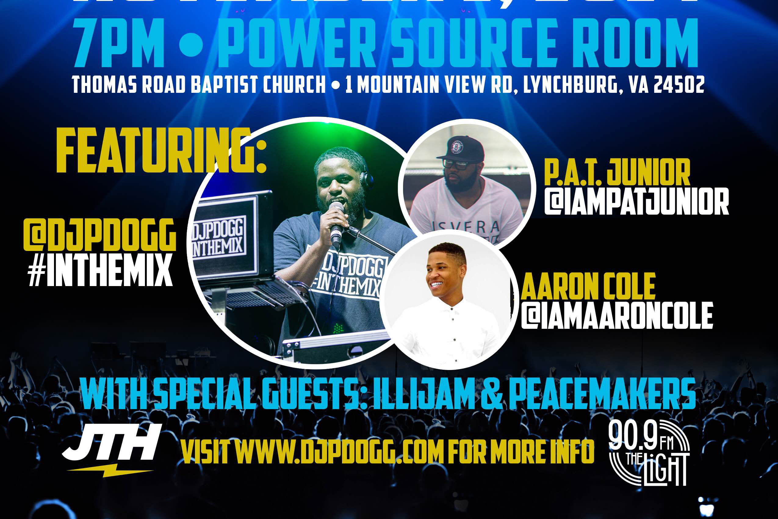 Coming To Lynchburg, VA This Saturday – DJ PDogg feat. P.A.T. Junior, Aaron Cole, Illijam, & Peacemakers