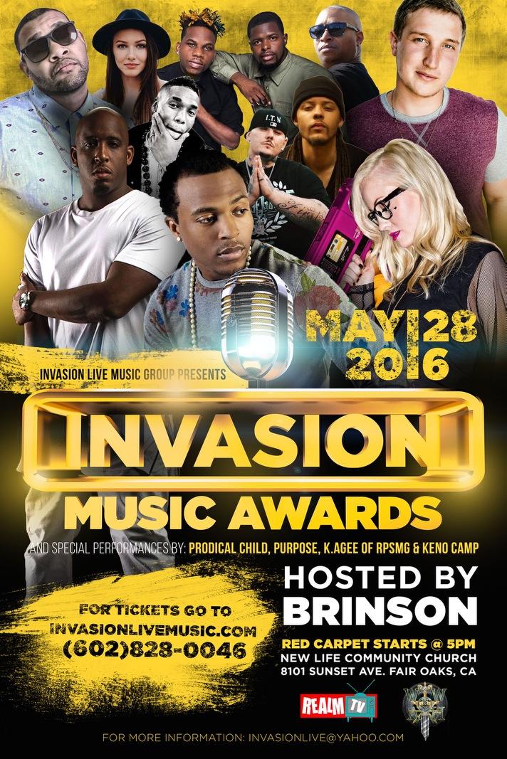 TONIGHT LIVE STREAM! Invasion Awards – May 28th 2016 in Fair Oaks, CA